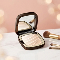 Poudre compacte pressée, waterproof, correctrice, écran solaire, fini mat minéral, avec éponge pour tous types de peau