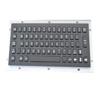 Clavier mécanique industriel étanche à 65 touches en métal, monté sur kiosque, avec pavé tactile ou trackball