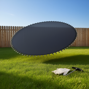 D0100HRSJST Tapis de trampoline rond de 14 pieds avec 72 anneaux en V en nylon durable pour usage extérieur et domestique – Pièce de rechange - Product Image 2