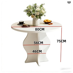 Mesa de Comedor Redonda Pequeñ<span class=keywords><strong>a</strong></span> de 31.5 Pulgadas con Base de Pedestal <span class=keywords><strong>para</strong></span> <span class=keywords><strong>2</strong></span> <span class=keywords><strong>Personas</strong></span>, en Oferta - Product Image 2