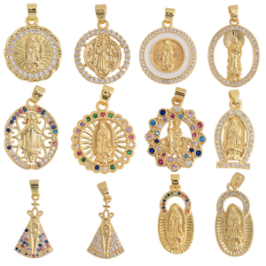 Gran oferta 14K Oro <span class=keywords><strong>De</strong></span> moda religiosa colgantes encantos <span class=keywords><strong>Virgen</strong></span> María <span class=keywords><strong>Virgen</strong></span> <span class=keywords><strong>De</strong></span> <span class=keywords><strong>Guadalupe</strong></span> collar medalla colgante joyería elegante - Product Image 2
