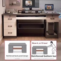 Bureau d'ordinateur simple en MDF avec tiroir verrouillable pour étudiant, idéal pour l'étude et l'écriture à la maison ou dans la chambre