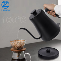 Bouilloire électrique à col de cygne à commande mécanique, 600 ml, en acier inoxydable, pour café filtre artisanal, pour barista à domicile