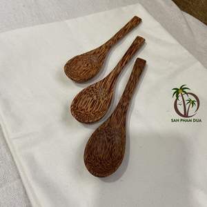 Juego de vajilla de madera de coco ecológico, proveedor sostenible de Vietnam, incluye cuchara/cuchillo/tenedor a bajo precio - Product Image 1