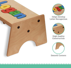 <span class=keywords><strong>Tabouret</strong></span> d'apprentissage pour tout-petits personnalisé, durable, multi-usages, avec puzzle de nom, best-seller - Product Image 4