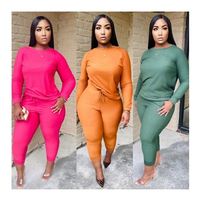 BK066 Vêtements d'automne en tricot épaissi à col rond de couleur unie pour femme