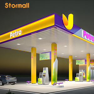 Auvent de station-service personnalisé par le fabricant, design VI, module LED en ACM PMMA, conception structurelle, toit de station-service IP65 - Product Image 4