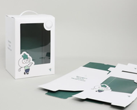 Boîte en papier d'art de 400g avec poignée et fenêtre en PET pour l'électronique grand public, vente en gros haut de gamme