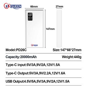 Batterie externe portable personnalisée 20000 mAh PD 22,5 W à charge rapide, sources d'alimentation 30000 mAh 10000 mAh Micro USB Li-Polymère pour téléphones portables - Product Image 3