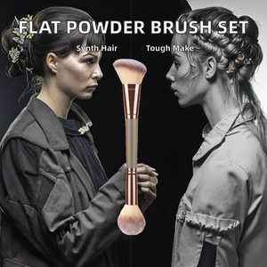 Juego de <span class=keywords><strong>brochas</strong></span> para polvos planos duraderos OEM y ODM, batidora para base, corrector de cejas, <span class=keywords><strong>brochas</strong></span> para abanico, mango de plástico, brocha de maquillaje individual - Product Image 3