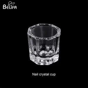 Mini Clear Duppen Schotel Kom Voor Acryl Vloeibare Poedercontainer Nail Art Glas Crystal Nail Cup