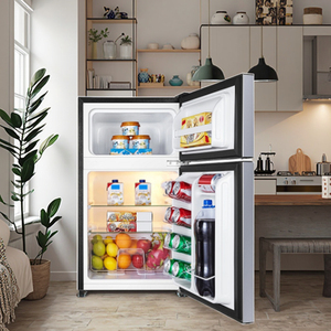 Refrigerador de doble puerta con congelador superior No Frost de 10.1 pies cúbicos, pantalla digital, instalación portátil para uso doméstico - Product Image 1