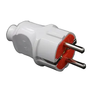 Grey white European Union standard male plug PVC drop resistant European standard wiring plug connecting plug