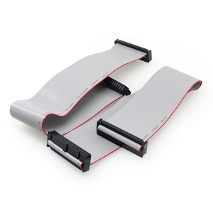 כבל סרט שטוח אפור עם מחבר <span class=keywords><strong>IDC</strong></span> מצופה PVC בהתאמה אישית למחשב, מרווח פינים 2.54 מ\"מ, 6, 10, 12, 16, <span class=keywords><strong>20</strong></span>, 44, 50, 64 פינים - Product Image 1