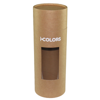 Cylindre personnalisé Kraft boîte ronde fenêtre transparente télescopique Pe papier affiche bobine peinture Tube
