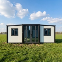 Maison conteneur pliable compacte à double aile - Appartement de style ferme, cabane modulaire au design contemporain pour usage extérieur