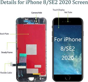 CLNGAI pour <span class=keywords><strong>8</strong></span>/SE 2020 2ème génération <span class=keywords><strong>Kit</strong></span> de réparation de numériseur tactile LCD de remplacement d'écran 1 an (modèles - Product Image 3
