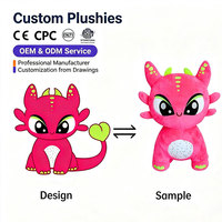 Peluche Dragon Personnalisée en Tissu Doux, Couleurs Vives, Décoration de Fête pour Enfants, Ornements pour Magasins de Cadeaux, Vente en Gros, Faible MOQ