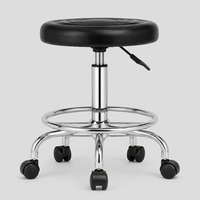 Tabouret de bar JOHOOFURNITURE en cuir PU noir, siège rond rainuré, pivotant et réglable, fabricant Taburete de Bar Kitchen