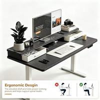 Escritorio Eléctrico Amplio con Cajones, Altura Ajustable, Motor Dual, Mesa para Computadora para Oficina en Casa o Estudio