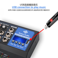 Console de mixage audio numérique USB 7 canaux GAX-UF7, amplificateur de mixage audio professionnel pour karaoké avec Bluetooth