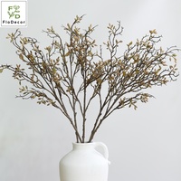 Ranting Biji Eucalyptus Buatan Berkualitas Tinggi 89CM, Batang Panjang dari Plastik Lembut untuk Dekorasi Pernikahan, Natal, dan Rumah di Dalam Ruangan