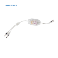 Câble d'alimentation avec interrupteur rotatif 2 en 1, 1 à 2 boutons, interrupteur de commande réglable, rallonge, cordon d'alimentation CC transparent
