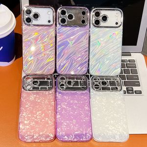 Coque de téléphone de luxe à texture ondulée brillante pour <span class=keywords><strong>iPhone</strong></span> 17 16 15 Pro Max, avec protection intégrale de l'appareil photo et antichoc, finition électroplaquée - Product Image 1