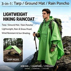 Impermeabile Multifunzionale Tre-in-Uno per Esterni: Tenda, Escursionismo, Alpinismo, Campeggio - Mantella/Impermeabile Compatto in PU - Product Image 1