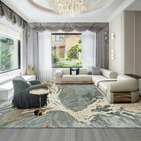 Tapis en soie Tencel de haute qualité, design abstrait de luxe léger, tissé à la main, pour salon et chambre à coucher