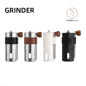 Macinacaffè Manuale in Acciaio Inox 304 con Manico, Contenitore Trasparente con Scala per Caffetteria - Product Image 1