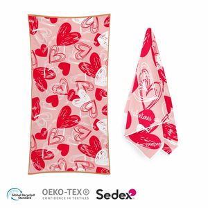 Toalla de playa sin arena reciclada de secado rápido poliéster tejido de baja cantidad personalizada - Product Image 1