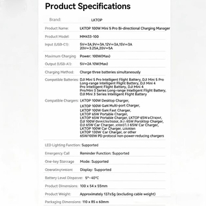 LKTOP 100W มินิ 5 โปร/มินิ <span class=keywords><strong>3</strong></span> ซีรีส์ ฮับชาร์จแบบสองทางสำหรับอุปกรณ์ที่ใช้งานร่วมกันได้ - Product Image 5