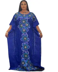 Bazin Riche-Vestidos africanos para mujer, Vestidos informales elegantes de talla libre, Vestidos Maxi holgados con apliques, Vestidos interiores