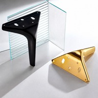 Pieds de canapé en acier pour table, quincaillerie de meubles modernes avec finition noir mat