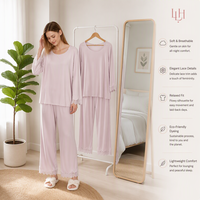 Nouvelle Collection 2026 : Ensemble Pyjama Deux Pièces en Modal Respirant, Extensible Supérieur, avec Dentelle Artisanale Élégante et Design Confortable