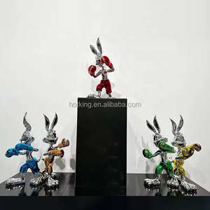 2024 NOUVEAU DESIGN BOXING BUNNY POP ART SCULPTURES DÉCORATION DE BUREAU - Product Image 5