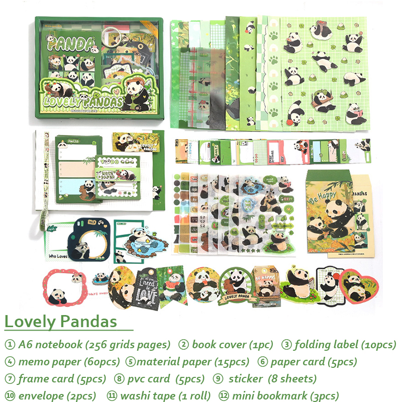 Preciosos pandas verdes