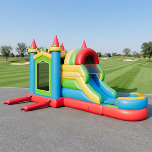 Castillo Inflable Verde Gigante para Adultos y Niños <span class=keywords><strong>con</strong></span> <span class=keywords><strong>Piscina</strong></span> Desmontable para Negocios, Tamaño Personalizado, Material <span class=keywords><strong>de</strong></span> PVC - Product Image 2