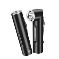 BORUiT V5S senter LED EDC Mini, Senter berkemah luar ruangan 12 Mode cahaya TYPE-C dapat diisi ulang dengan klip Magnet lampu UV