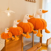 Couette créative et mignonne en coton PP et maille, motif grande oie, canard citrouille original, coussin animal en peluche super doux, jouet en peluche lavable, cadeau pour