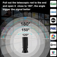 Antenne TV intelligente extérieure en plastique HIDB, amplificateur de gain 12dBi, longue portée, montage mural/sur le sol, oreilles de lapin pour téléviseurs intérieurs sans câble