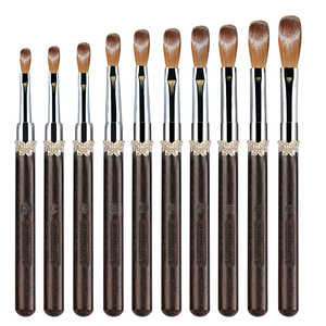Pinceau à ongles en acrylique Kolinsky à manche en bois de santal violet, poils purs, pour application de poudre acrylique 3D et peinture - Product Image 1