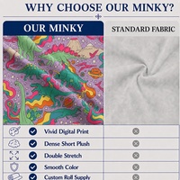 Tissu Minky Imprimé Personnalisé en Polyester Spandex, Tissu Peluche Minky Extensible Lourd pour Couvertures de Filles et Utilisation Automobile – Vente Directe Usine