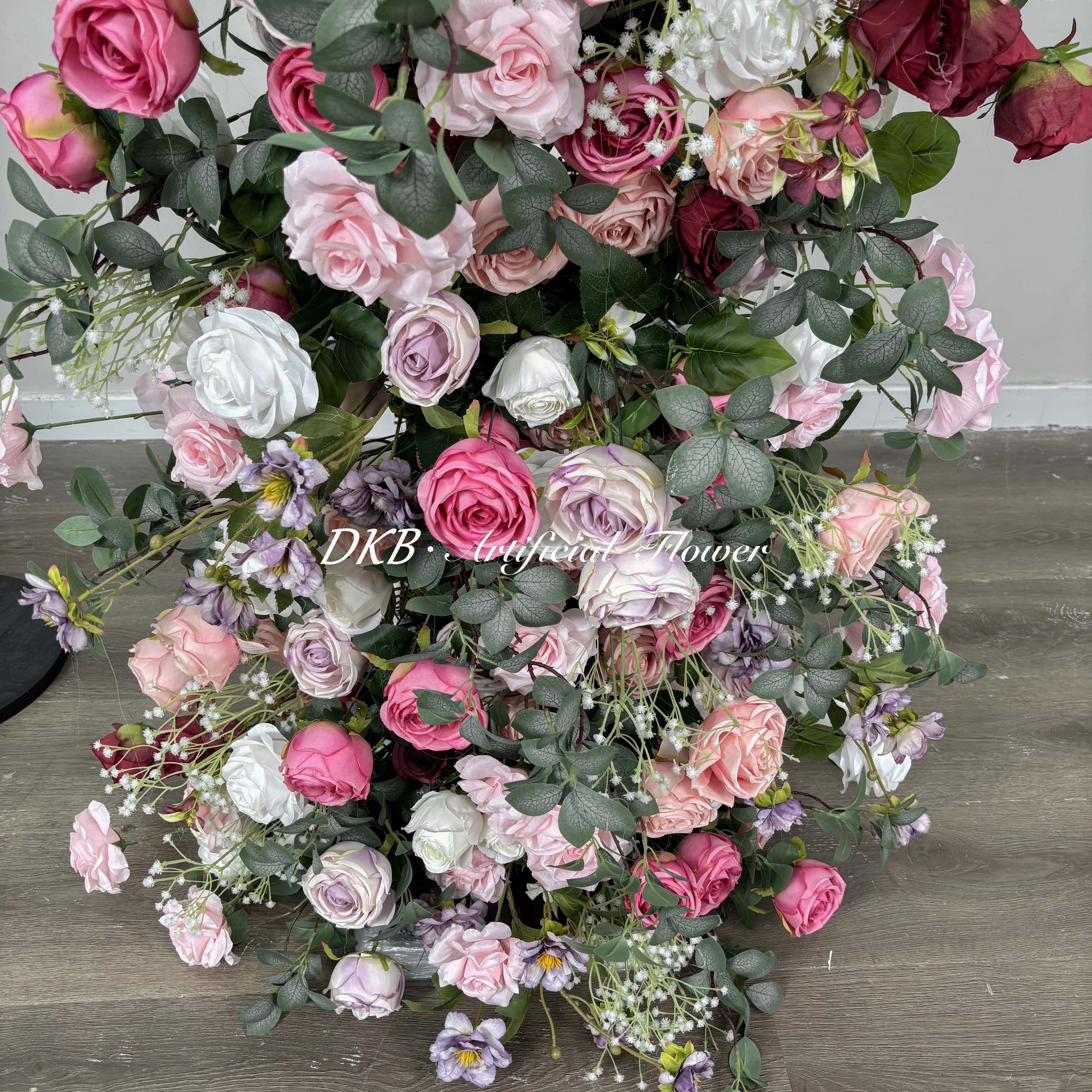 dusky pink wedding arch