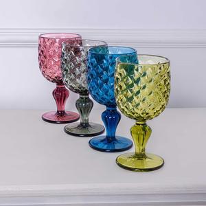 Nouveaux gobelets en verre au design vintage, <span class=keywords><strong>différents</strong></span> styles, gobelets à eau en gros, gobelets en verre vert gaufré <span class=keywords><strong>de</strong></span> 265 ml et 330 ml pour la maison et les fêtes - Product Image 4