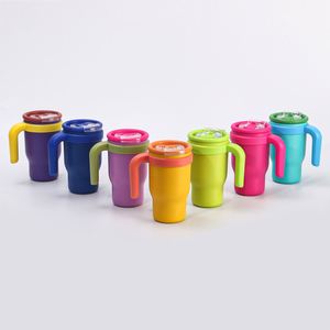 Mug de voyage en acier inoxydable de 14 oz avec poignée, tasse à café isolée sous vide, couvercle anti-fuite pour la maison, la cuisine, l'usage quotidien - Product Image 1