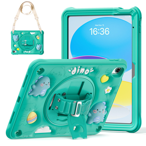 Phong cách mới 10.9 inch trẻ em trường hợp máy tính bảng cho iPad 10 bìa iPad gồ ghề <span class=keywords><strong>PC</strong></span> & silicon chống sốc với dây đeo tay và dây đeo vai - Product Image 2