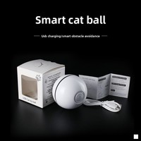 Jouet interactif intelligent pour chat en plastique OEM ODM, boule roulante lumineuse à LED, rechargeable par USB, son électrique, jeu d'intérieur pour animaux de compagnie