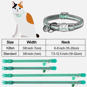 Collier de sécurité pour chat réfléchissant et coloré avec clochette, collier de chat à dégagement rapide - Product Image 6
